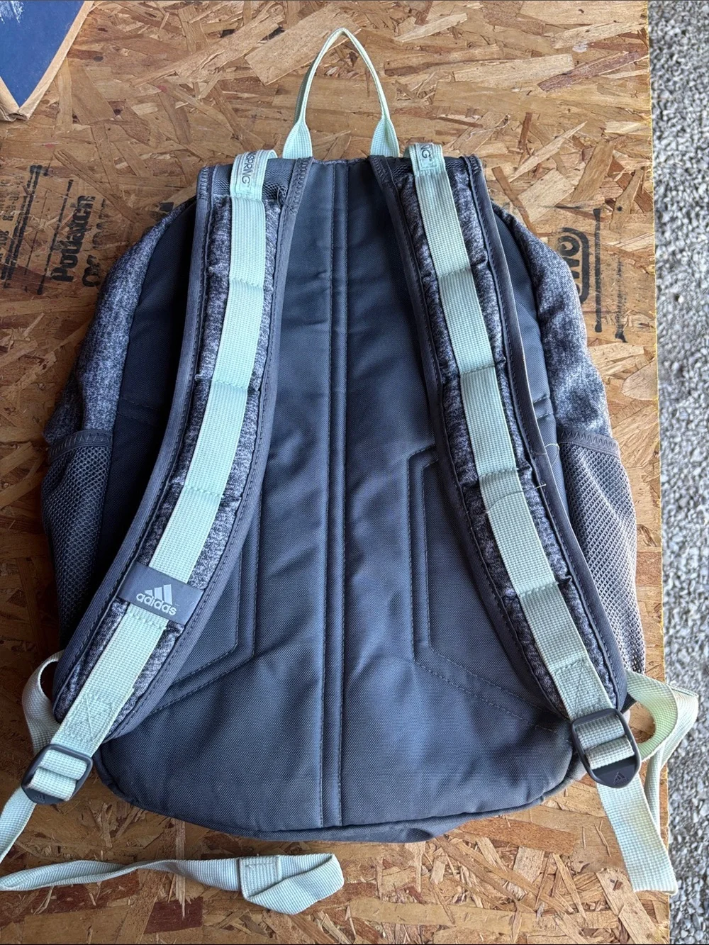 adidas Gray Heather Backpack with Mint Accents - Picture 4 of 4